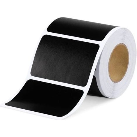 120 etichette da cucina nere opache di alta qualità per barattoli e contenitori. Etichette autoadesive vuote in formato lavagna per scatole di spezie e barattoli di marmellata, 3,5 cm x 5,5 cm. (1/4)