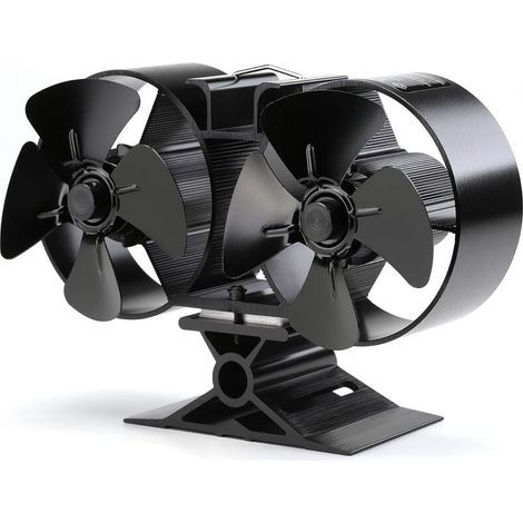 Ventilateur de poêle à feu, alimenté par la chaleur pour poêle à bois, ventilateurs de poêle à bois, ventilateurs de poêle à bois pour poêles/cheminées avec thermomètre (1/5)