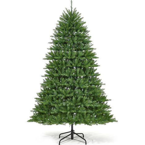 Sapin de Noël Artificiel avec LED Intégrées – Sections Denses PE/PVC, Effet Neige & Pommes de Pin, Installation Facile, Socle Métal – Décoration Festive Élégante – Taille : 7.5FT【Europe】 (1/5)