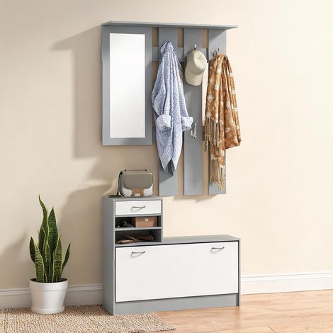 Console bianco Grigio Scuro en truciolato 90 x 10 x 91 cm (1/5)