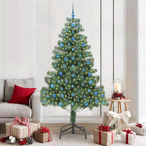 Weihnachtsbaum mit 300 LEDs mit Ständer Grün 210 cm PVC