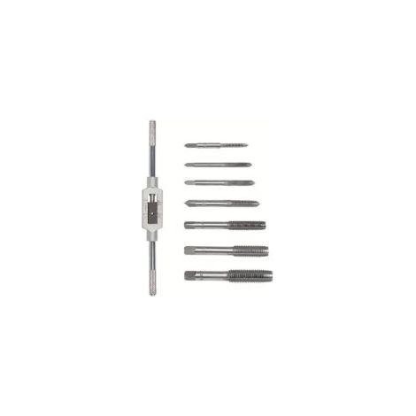 8-teiliges Gewindebohrer-Set, Gewindebohrer-Set, Handgewindebohrer-Set, Gewindebohrer-Set, mit verstellbarem Reibahlenschlüssel - Crezuo (1/4)