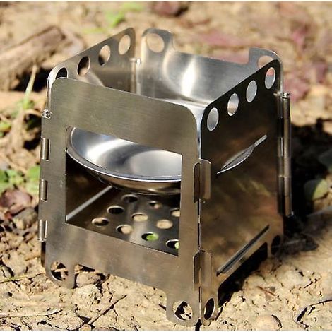 camping Pole En Rchaud Bois Lger Acier Inoxydable Portable Rchaud Alcool Solidifi Cuisine En Plein Air Pique-nique Barbecue Camping (1/5)