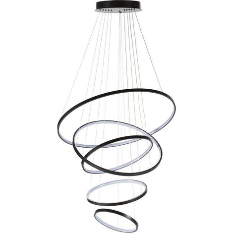 Suspension design à anneaux noir mat - noir mat et translucide (1/4)