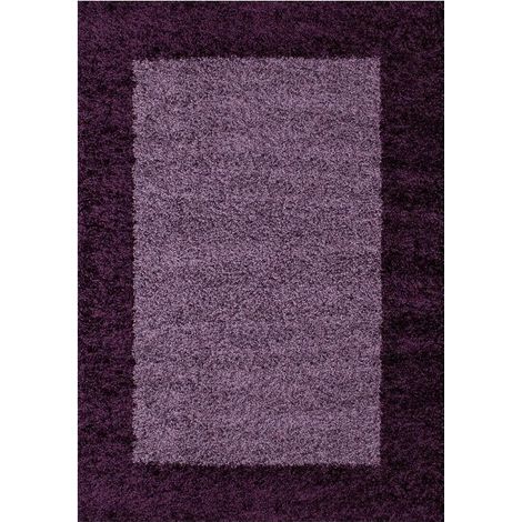 Tapis Shaggy Poils Longs Bicolore (Violet - 240x340cm) (1/5)