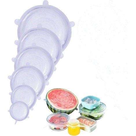 Couvercles en silicone, lot de 12 couvercles extensibles en silicone de différentes tailles, réutilisables, durables et extensibles – pour bols, tasses, boîtes de conserve, fruits