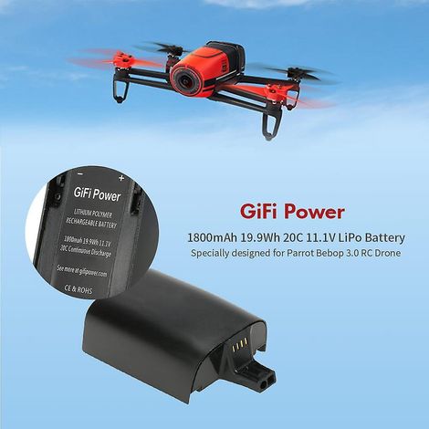 GiFi Power 1800mAh 19,9Wh 20C 11,1V LiPo-Akku für Parrot Bebop 3.0 RC-Drohne (1/5)