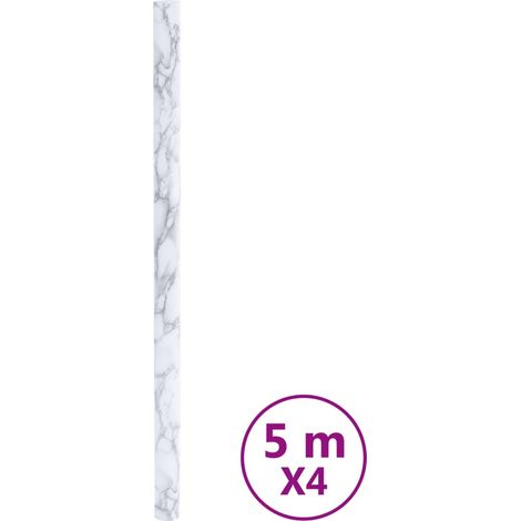 Autocollants auto-adhésifs pour meuble blanc marbré 90x500 cm CFW49109 (1/5)