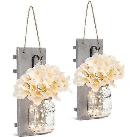 Retro-LED-Wandleuchte, 2er-Set, Flaschen-Hängelampe, Wandleuchte mit Blumenkugel, Heim-Küche (1/5)