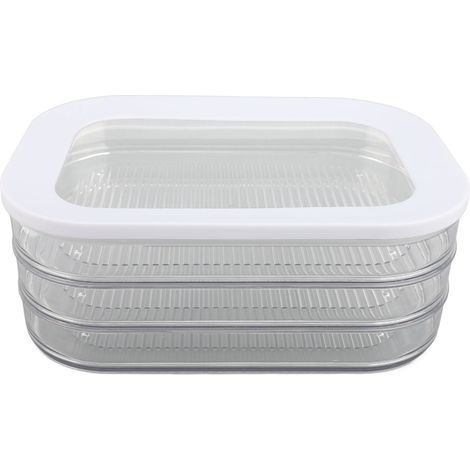 Conteneur Rectangulaire Grande Capacité Transparent Airtight Professionnel pour Bacon et Lunch Meat 22.5x16x8.5cm PET Grade Alimentaire [Lot 1] (1/5)