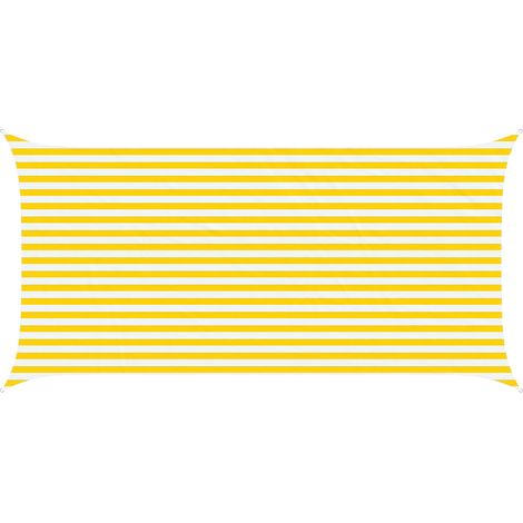 Toldo Vela de Sombra Amarillo y blanco 5 x 2,5 m vidaXL
