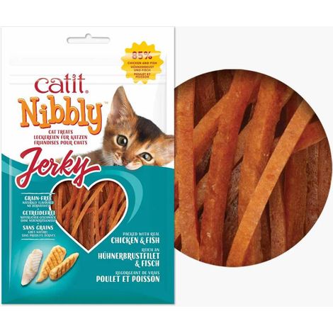 Snacks masticables para gatos Catit Nibbly Jerky