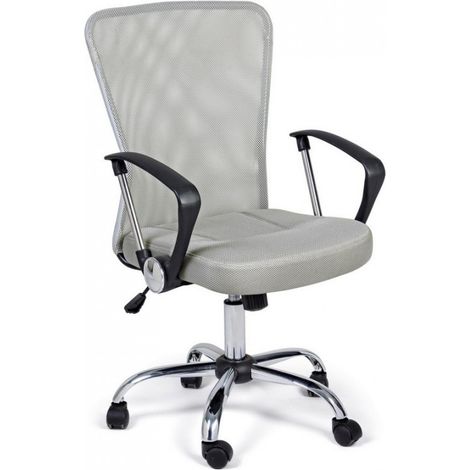 Sedia da ufficio ergonomica "Brisbane" con ruote, poltrona presidenziale per scrivania -Grigio (1/5)