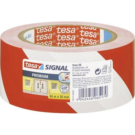 Tesa Signal Premium cinta adhesiva roja y blanca 50 mm