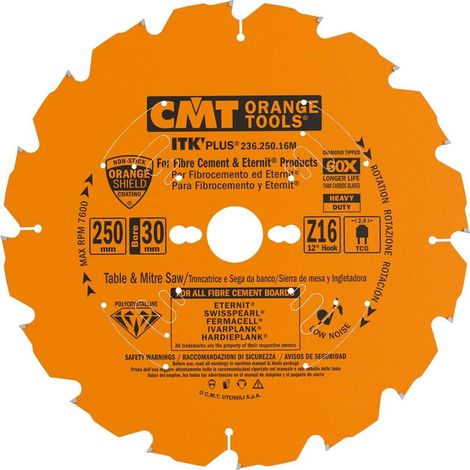 236.250.16M SIERRA CIRCULAR EN DIAMANTE PARA MAT. ABRASIVOS  250X2.4/1.8X30 Z16 TCG