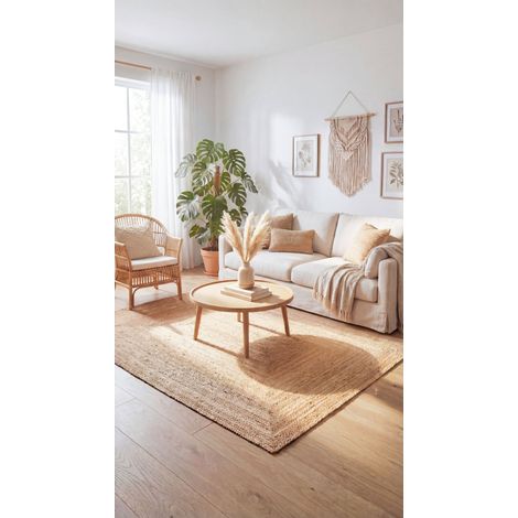 Tapis en jute Tapis Indigo  - 120x60cm, Rectangular - 100% Jute - Tissé main - Naturel (1/5)