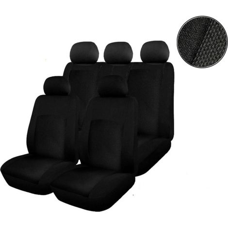 Universelle Autositzbezüge, Komplettset für Auto, 9-teilig, schwarz