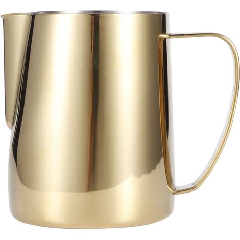 Milchkännchen aus Edelstahl 304 für Milchaufschäumer, multifunktionales Zubehör für Latte Art, 350 ml, Gold (1/5)