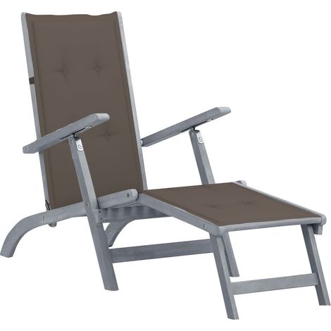 Furniture Limited - Tumbona de jardín con reposapiés y cojín (1/5)