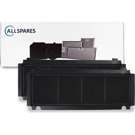 Filtro de carbón AllSpares (2x) para campanas extractoras compatibles con Airforce AFFCA267I (265x98x14mm) (1/3)
