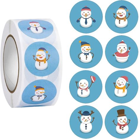500 autocollants décoratifs de Noël, autocollants pour cadeaux de Noël, papier kraft adhésif (1/5)
