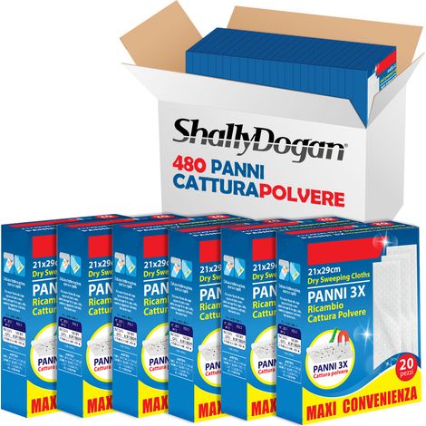 Box 480 Panni Catturapolvere con Trama Nido d'Ape Panno Cattura Polvere 22x28cm