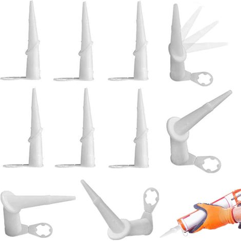 10 Embouts de Calfeutrage d'Angle - Lot de 10 - Silicone Souple - Rotation 360 Degrés - Cuisine Salle de Bain Fenêtres - Blanc 108x55mm (1/5)