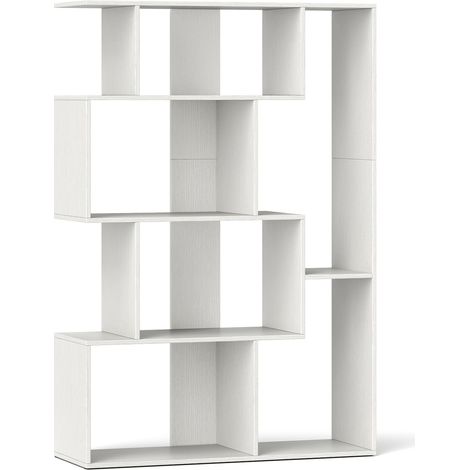 Libreria bianca a 6 cubi con funzioni di sicurezza antiribaltamento