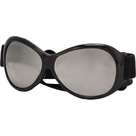 Lunettes de protection canines anti-vent et UV, lunettes de soleil pour chien avec bandeau ajustable - Noir Argenté (1/5)