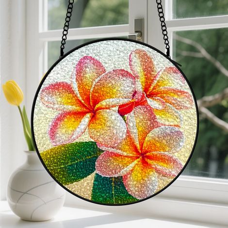 20cm Suspension en vitrail, attrape-soleil unique coloré élégant minimaliste, décoration fenêtre intérieure, cadeau Noël pour femme, homme, maman (1/5)