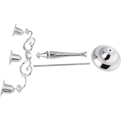 3-armiger Kerzenständer aus Metall im europäischen Stil, Kandelaber, Hochzeitskerzenständer, Heimdekoration (Silber) (1/5)
