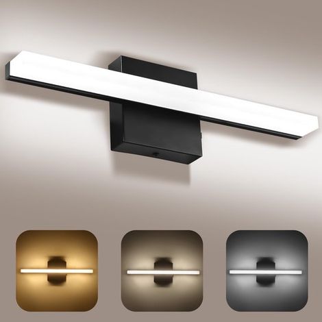 Badezimmer-Spiegelleuchte 40 cm 3000 6000 K mit Farbtemperaturregelung LED-Badezimmerleuchte für Spiegel Spiegelleuchte mit Acrylschirm und für (1/5)