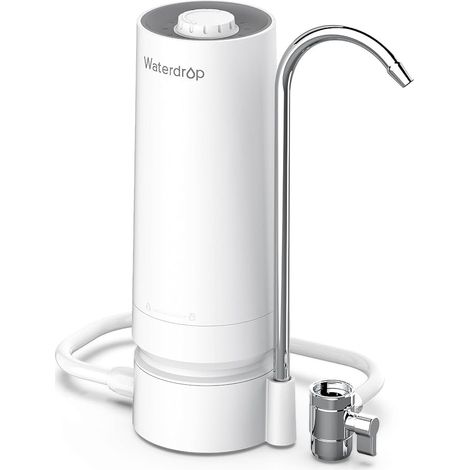 Waterdrop WD-CTF-05 Countertop Water Filter, 4000 Gallon Tap Water Filter with Filter Life Reminder, Reduces Heavy Metals, Bad Odour and 99% Chlorine (1 Filter Included) (1/5)