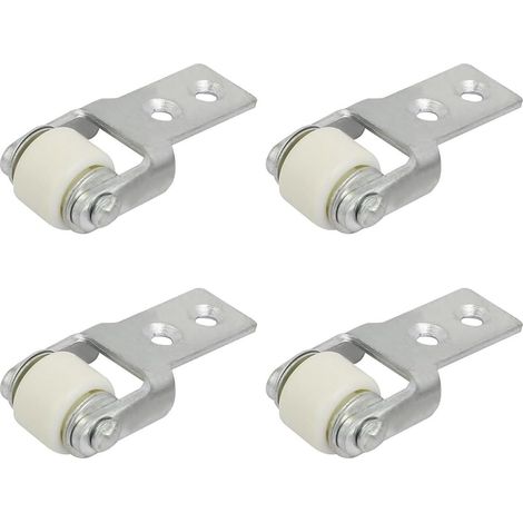 4 PCS porte coulissante glissière roue, porte piste rouleau guide, petite roulette fixe, roulette robuste, nylon guide meubles roulette poulie, table à manger guide (1/5)