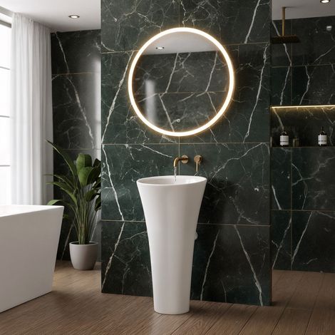 Vasque à poser en îlot SAT Fusion, 95 x 42,5 x 42,5 cm, 37 kg, en céramique blanche brillante (SATFUS9543)