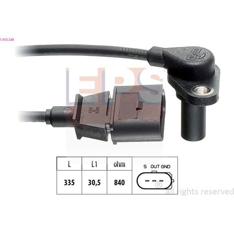 Capteur, vitesse de rotation du moteur EPS 1.953.220 AUDI 01M 927 321 B