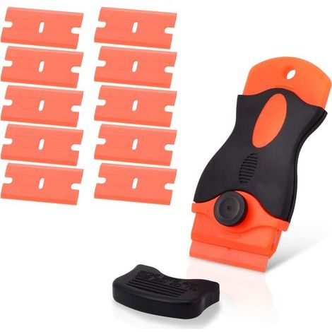 Grattoirs, grattoir à verre, grattoir pour assiettes en verre et céramique avec 10 morceaux de plastique (1/5)