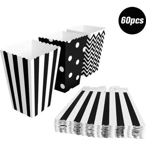 Pièces Boîtes de Pop-corn, Mini Contenants de Bonbons en Papier Pour Les Soirées Cinéma, Carnaval, Fêtes, Théâtre Et Fêtes (1/5)