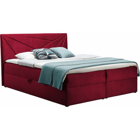 Lit boxspring Pons II, Kronos 02, Continental, Double, 160x200, Tissu, Disponible, 164x208x103cm (1/5)
