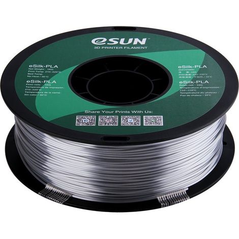 eSUN PLA-Silk Filament, 1.75mm, 1000g eSUN PLA-Silk Filament 1.75mm 1000g Silver