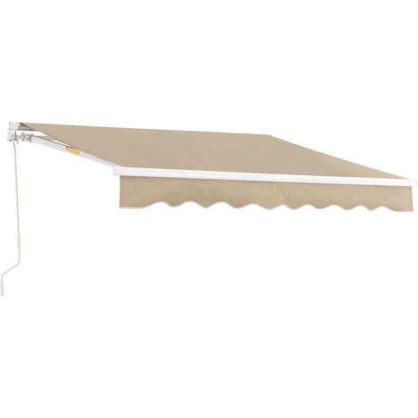 Tenda da Sole a Muro Bitonto con Bracci Estensibili e Manovella 250 x 200 cm (LxP) Beige [en.casa]
