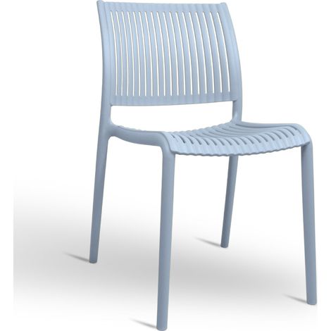 Sedia Aurora da esterno in plastica colore azzurro chiaro modello comfort