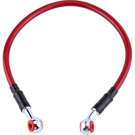 Tuyau de frein universel pour moto, durite d'essence tressée en acier inoxydable, raccord de 45 cm, rouge (1/5)