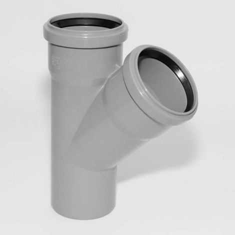 HT Abzweig mit Muffe und Gummidichtungen HT-Rohr DN 75/75 45° HTEA
