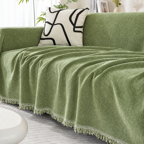 Housse canapé chenille Kangxu - Sérénité - Vert Matcha – Remise nouveau produit 180230 adapté pour canapé 2 places 4 g – Livraison gratuite (1/4)