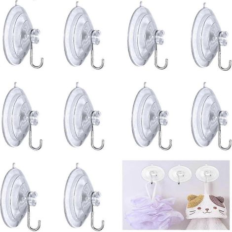 Filiyano-Lot de 10 crochets à ventouses extra-forts, ventouses pour fenêtres, ventouses pour guirlandes lumineuses, ventouses transparentes et (1/5)