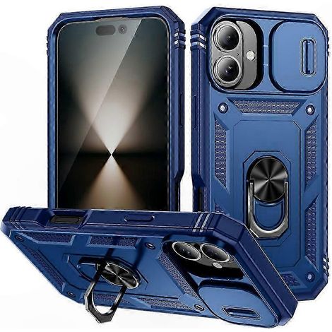 Étui hybride TPU PC avec béquille et cache-objectif coulissant pour téléphone 17, protection robuste, coque anti-chocs, design fin, accessoire de sécurité idéal. (1/5)