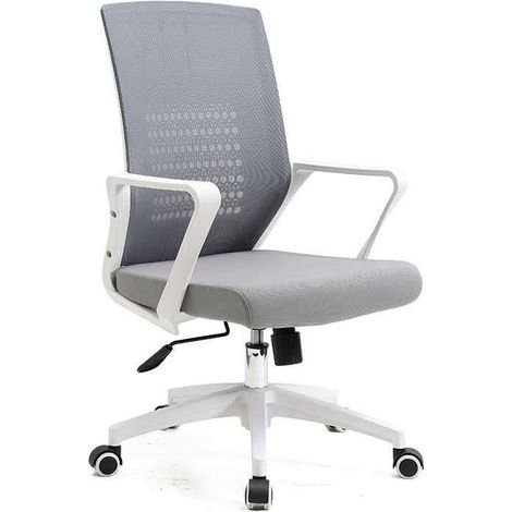 Silla despacho de diseño moderno giratoria elevable acabado gris/blanco, 92-105 cm(alto)58 cm(ancho)50 cm(largo) (1/4)