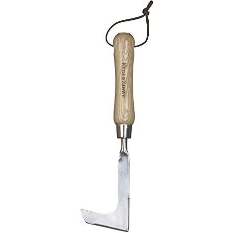 Kent & Stowe Raschietto per fughe – Raschietto per erbacce in acciaio inossidabile, manico in legno, rimuove muschio ed erbacce, lunghezza: 28,5 cm (1/3)