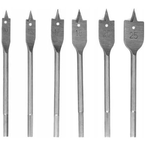 Set di punte da trapano per legno a forma di vanga, 10-25 mm, 6 pezzi. (1/5)